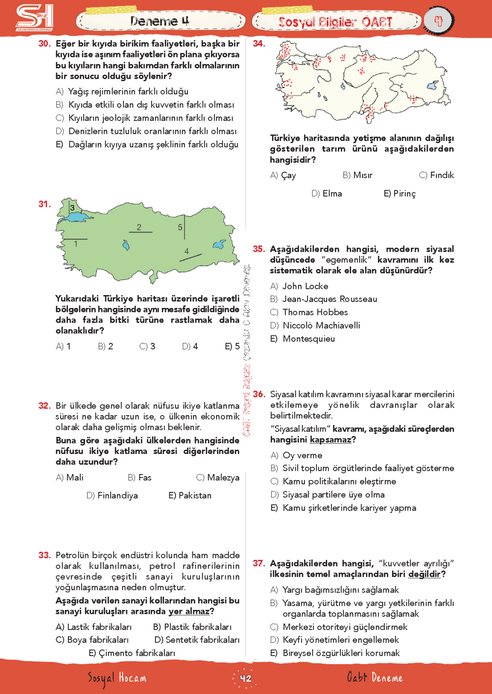 2025 ÖABT Sosyal Bilgiler Çözümlü 15'li Deneme - Görsel 7